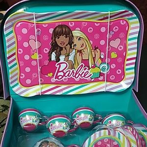 barbie metal tea set